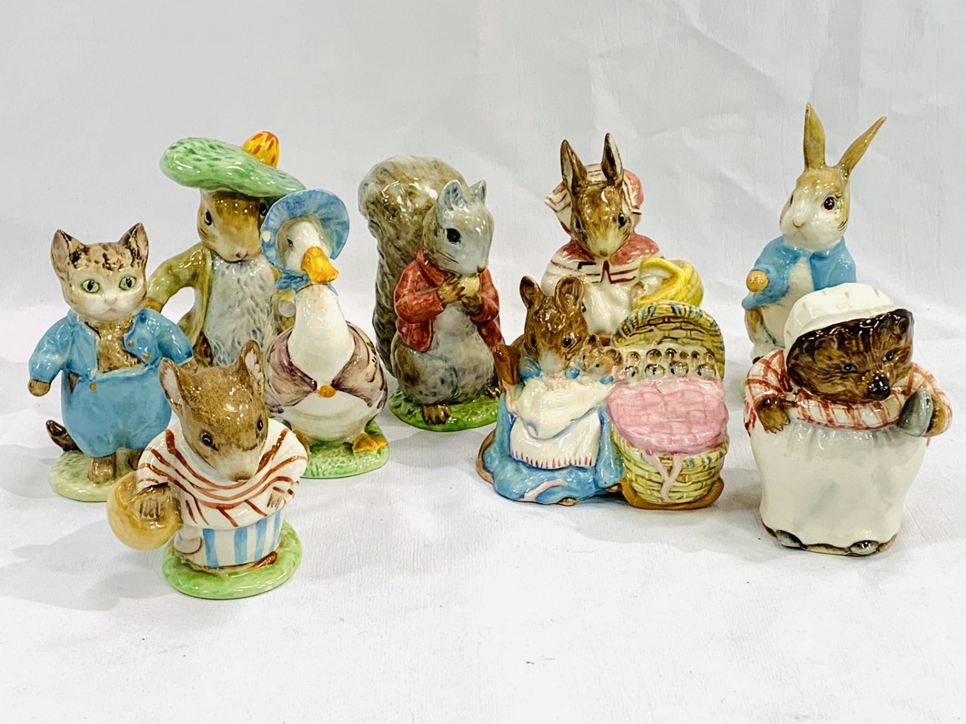 Nine Beswick Beatrix Potter figures