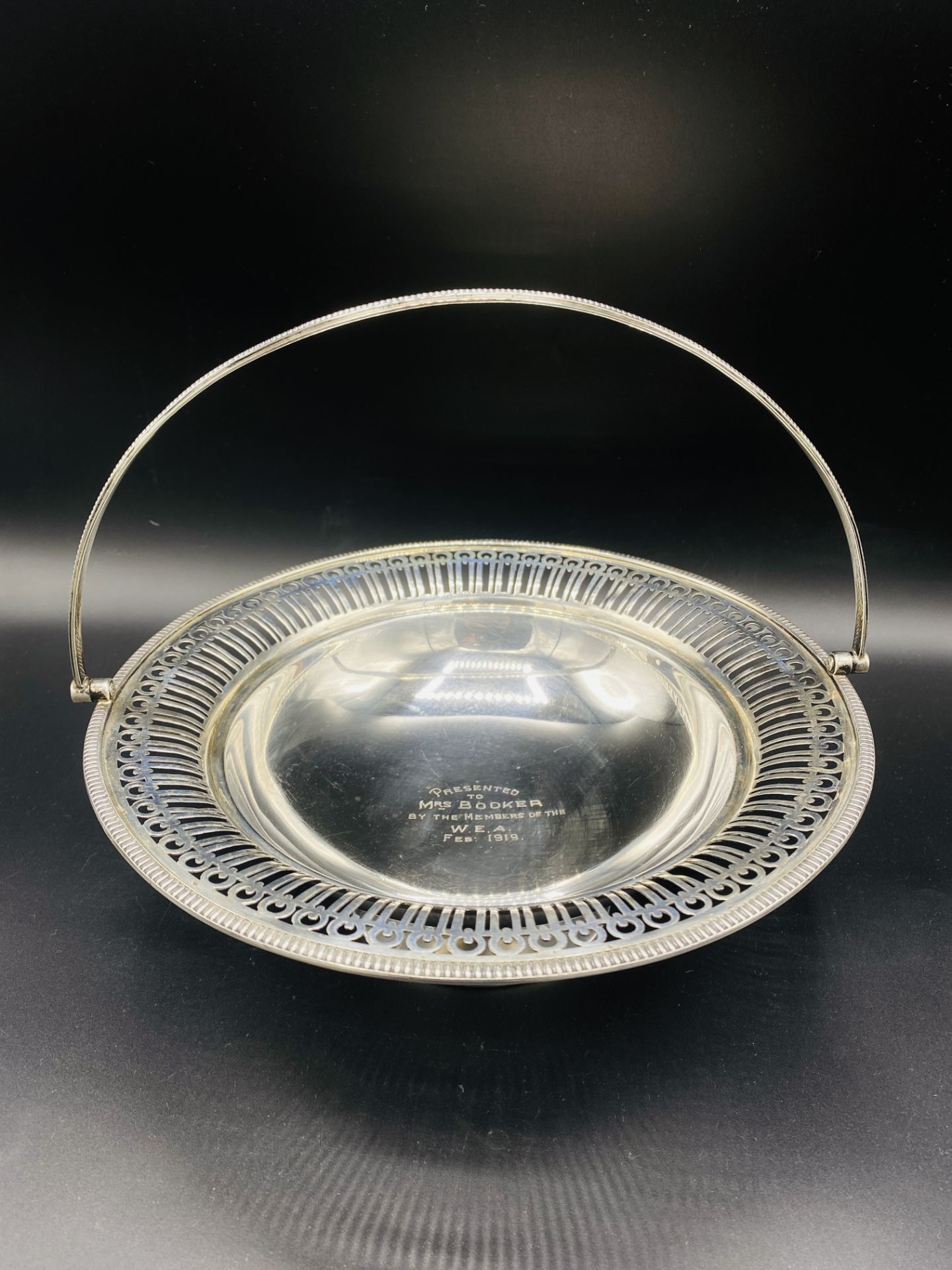 Silver pierced rimmed fruit bowl on stand, by William Hutton and Sons Limited - Image 2 of 3