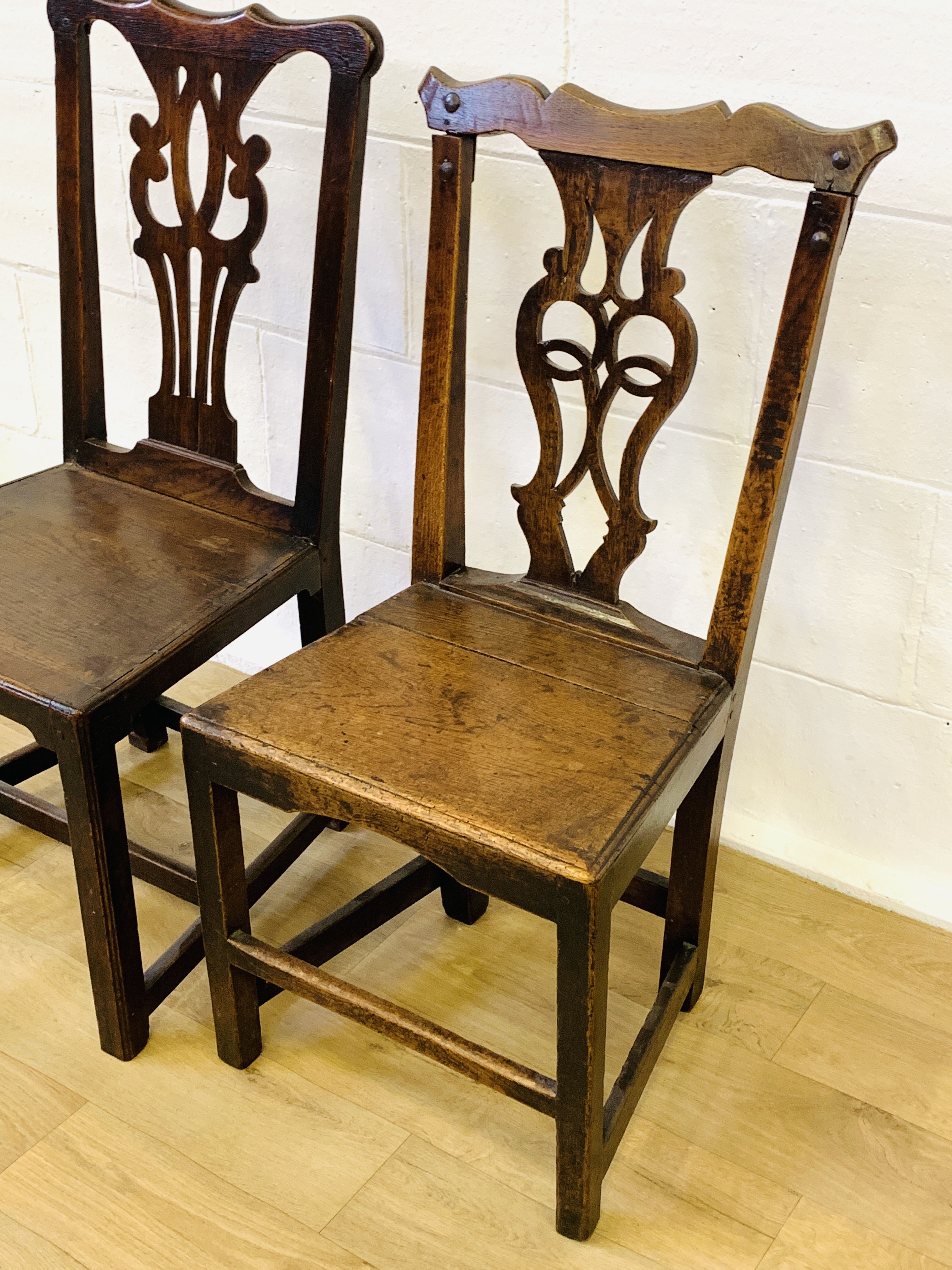 Two elm seat dining chairs - Image 5 of 5