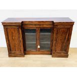 Mahogany breakfront sideboard with glazed centre cupboard