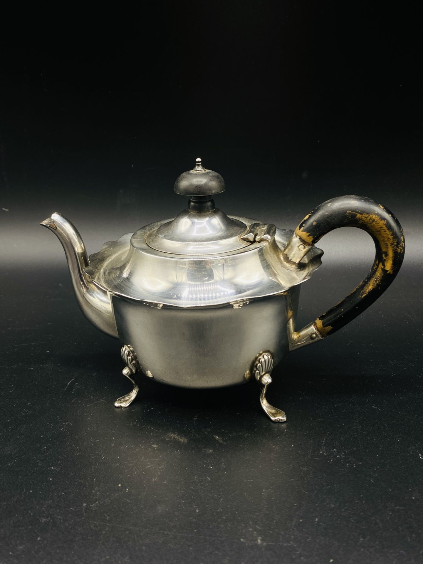 Silver sauce boat, teapot and sugar bowl - Image 4 of 7