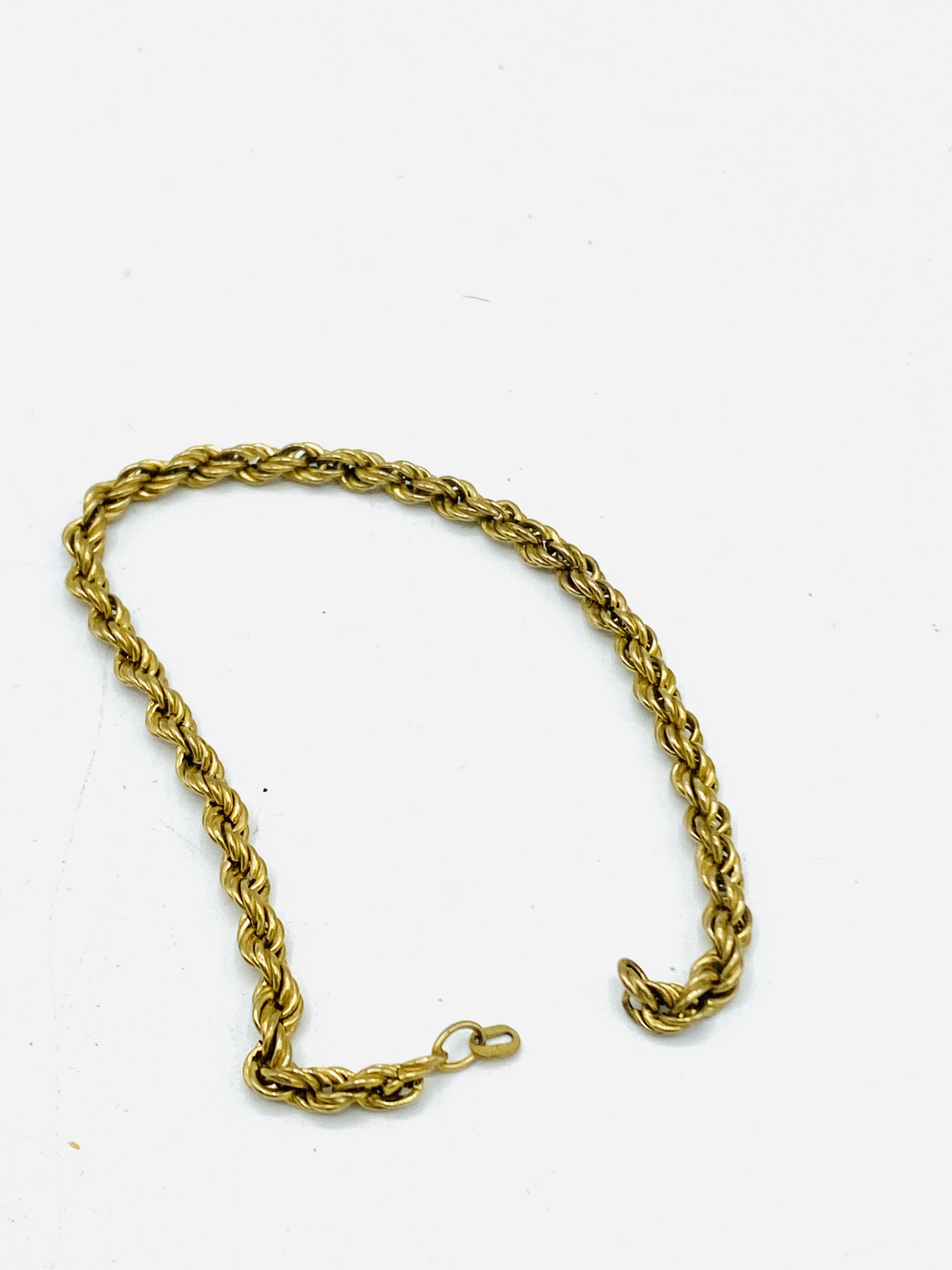 9ct gold rope twist chain and matching bracelet - Image 3 of 3