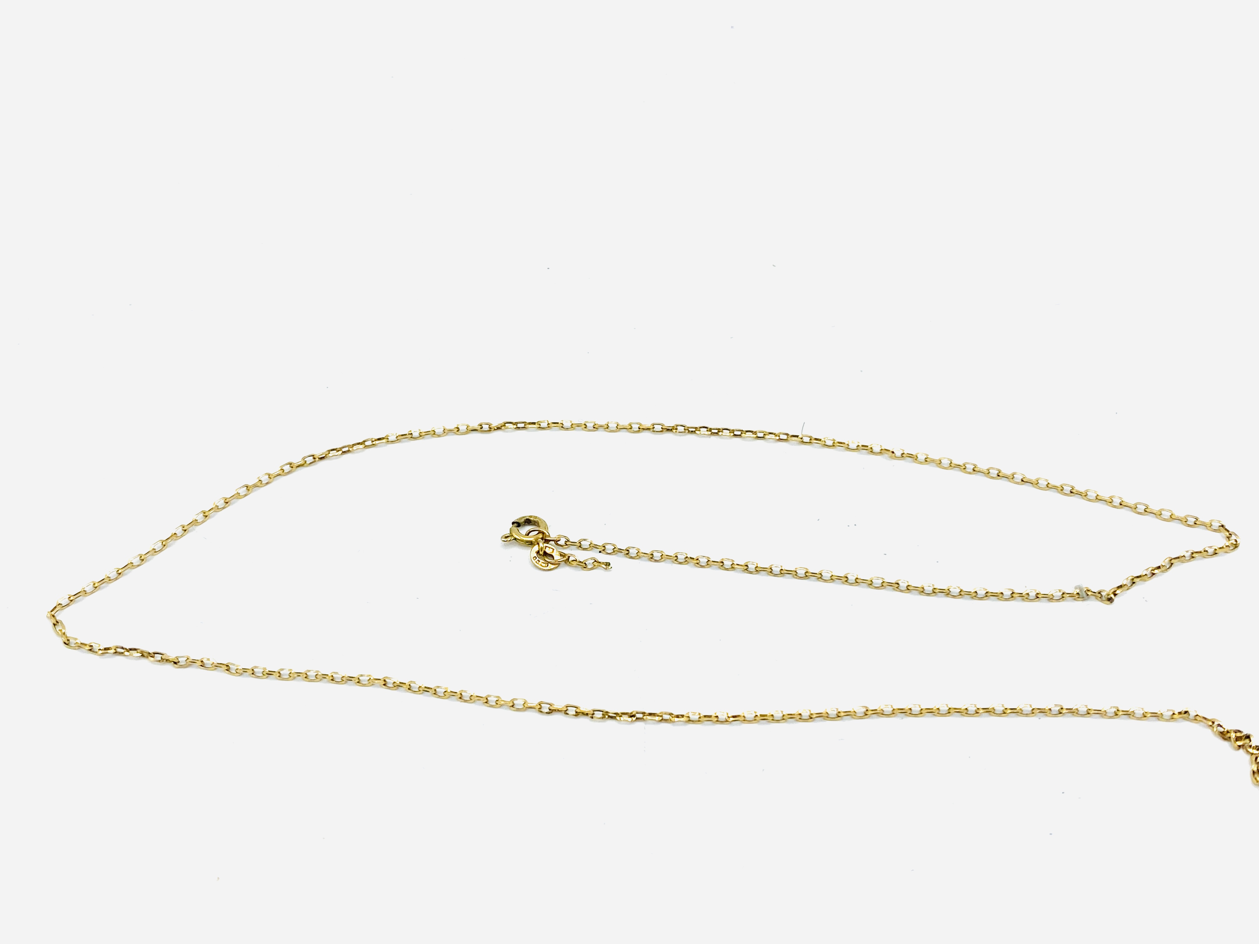 9ct gold and diamond necklace; together with a 9ct gold chain - Image 3 of 4