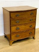 Mahogany bow fronted chest of four drawers