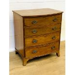 Mahogany bow fronted chest of four drawers