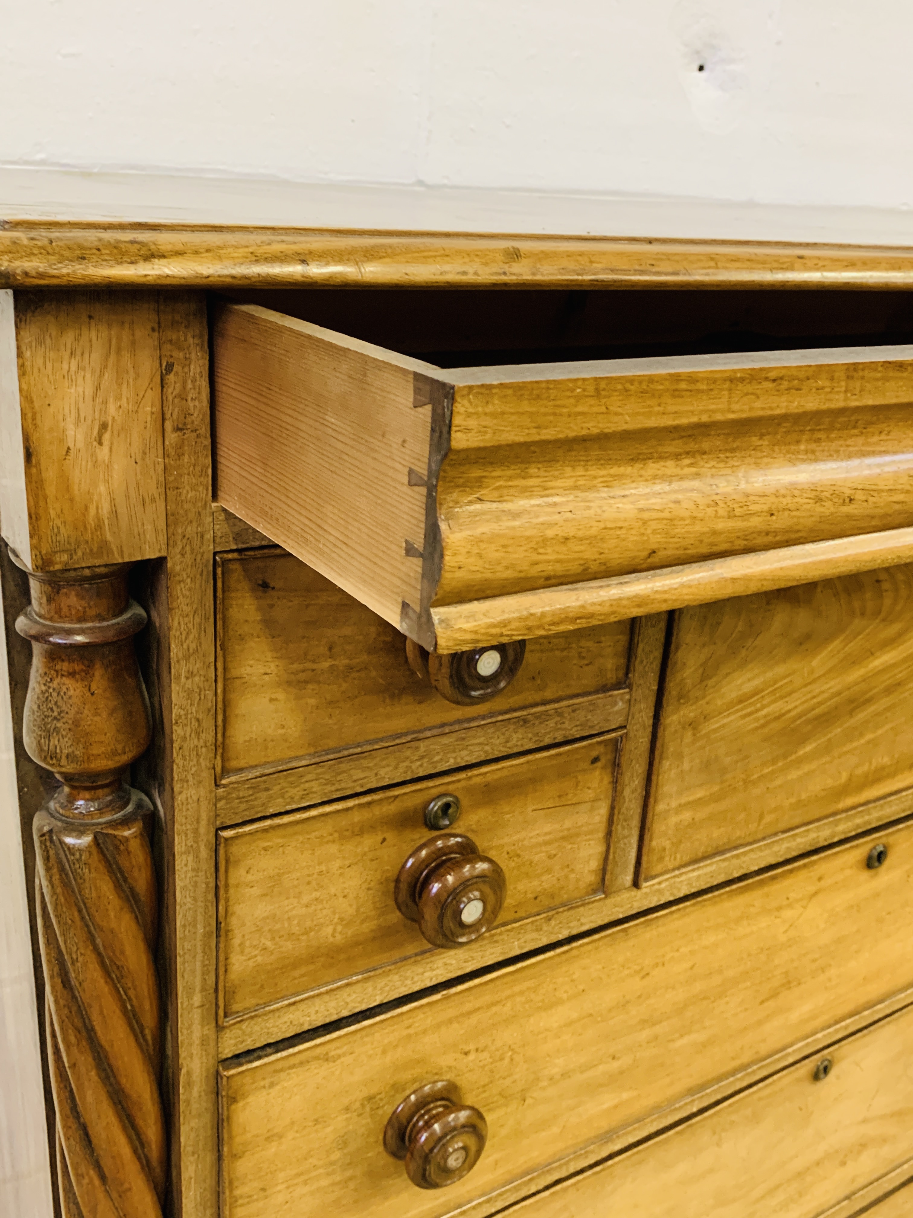 Scottish mahogany chest of four over three drawers - Image 6 of 8