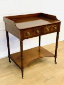 Mahogany washstand with two frieze drawers