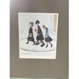 Signed print by L.S. Lowry, 'The Family'