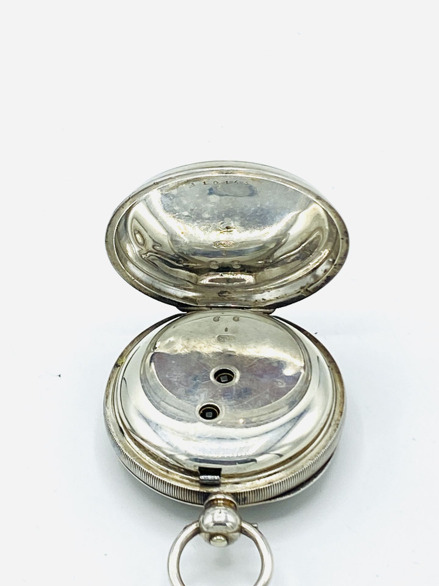 A silver cased pocket watch - Image 2 of 4