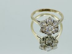18ct gold diamond cluster ring with six brilliant cut diamonds