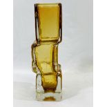 Whitefriars style 'drunken bricklayer' glass vase