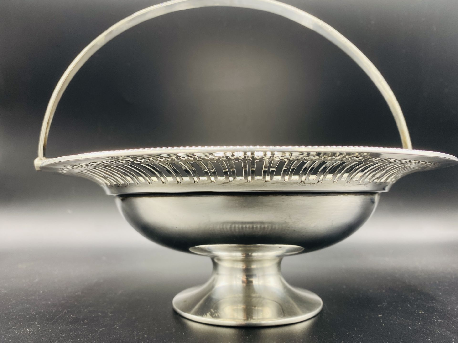 Silver pierced rimmed fruit bowl on stand, by William Hutton and Sons Limited - Image 3 of 3