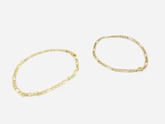 Two 9ct gold link bracelets