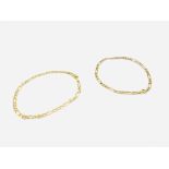 Two 9ct gold link bracelets