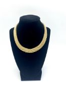 Gold plated chain link choker style necklace