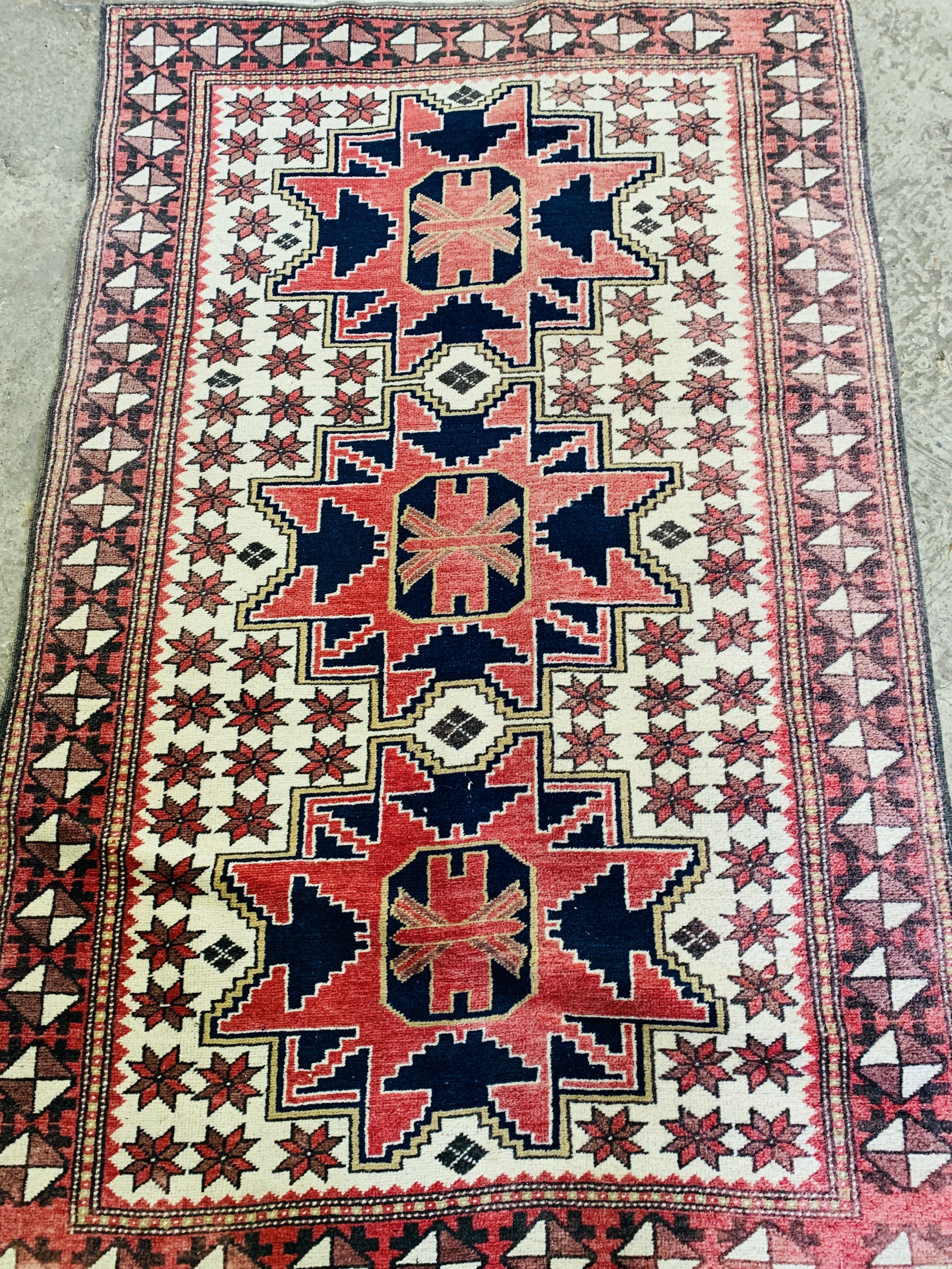 A red ground rug and a runner - Image 2 of 6