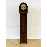 Oak cased grandmother clock