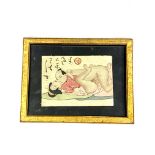 Framed and glazed erotic print