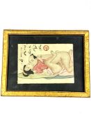 Framed and glazed erotic print