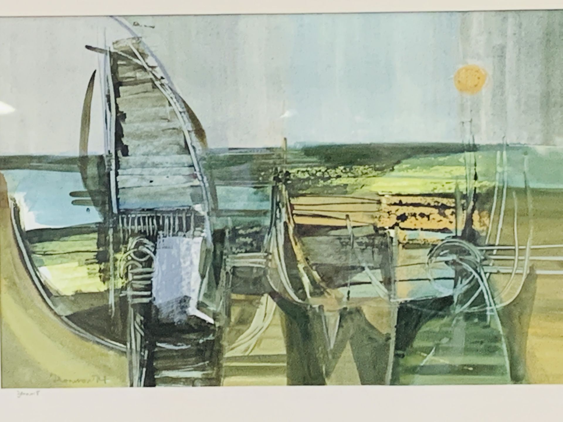 Framed and glazed print of boats - Image 3 of 3