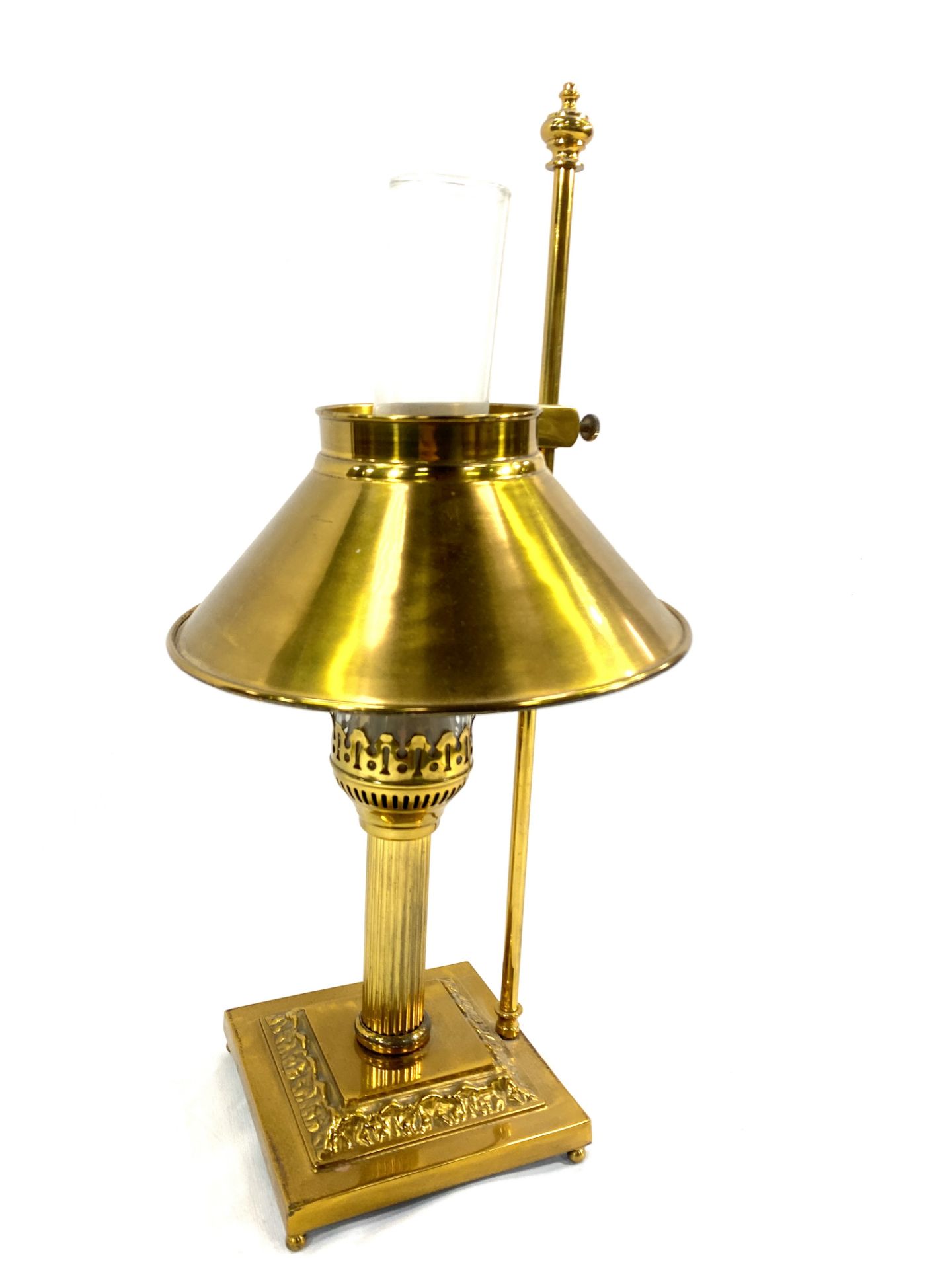 Brass table lamp in the style of a gas lamp - Image 2 of 3