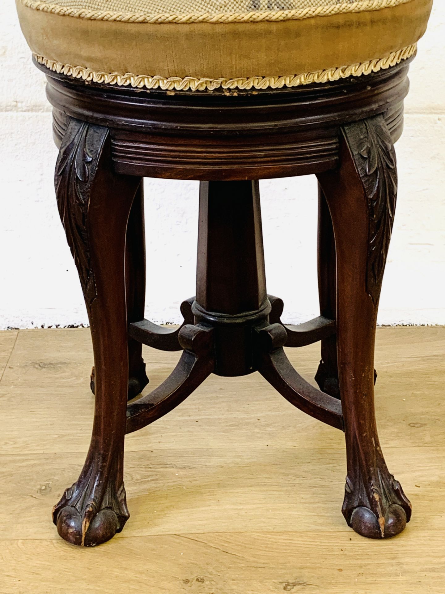 Adjustable stool with tapestry seat - Image 2 of 3