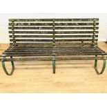 Metal framed garden bench