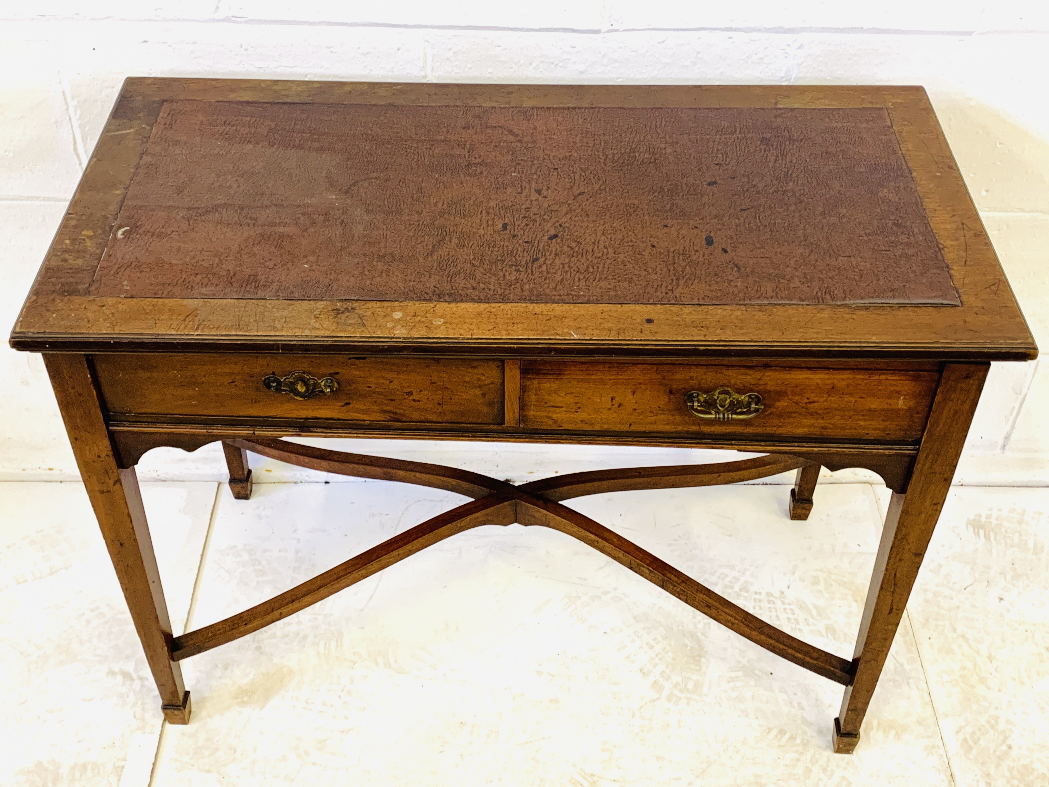 Mahogany writing table cum games table. - Image 4 of 7