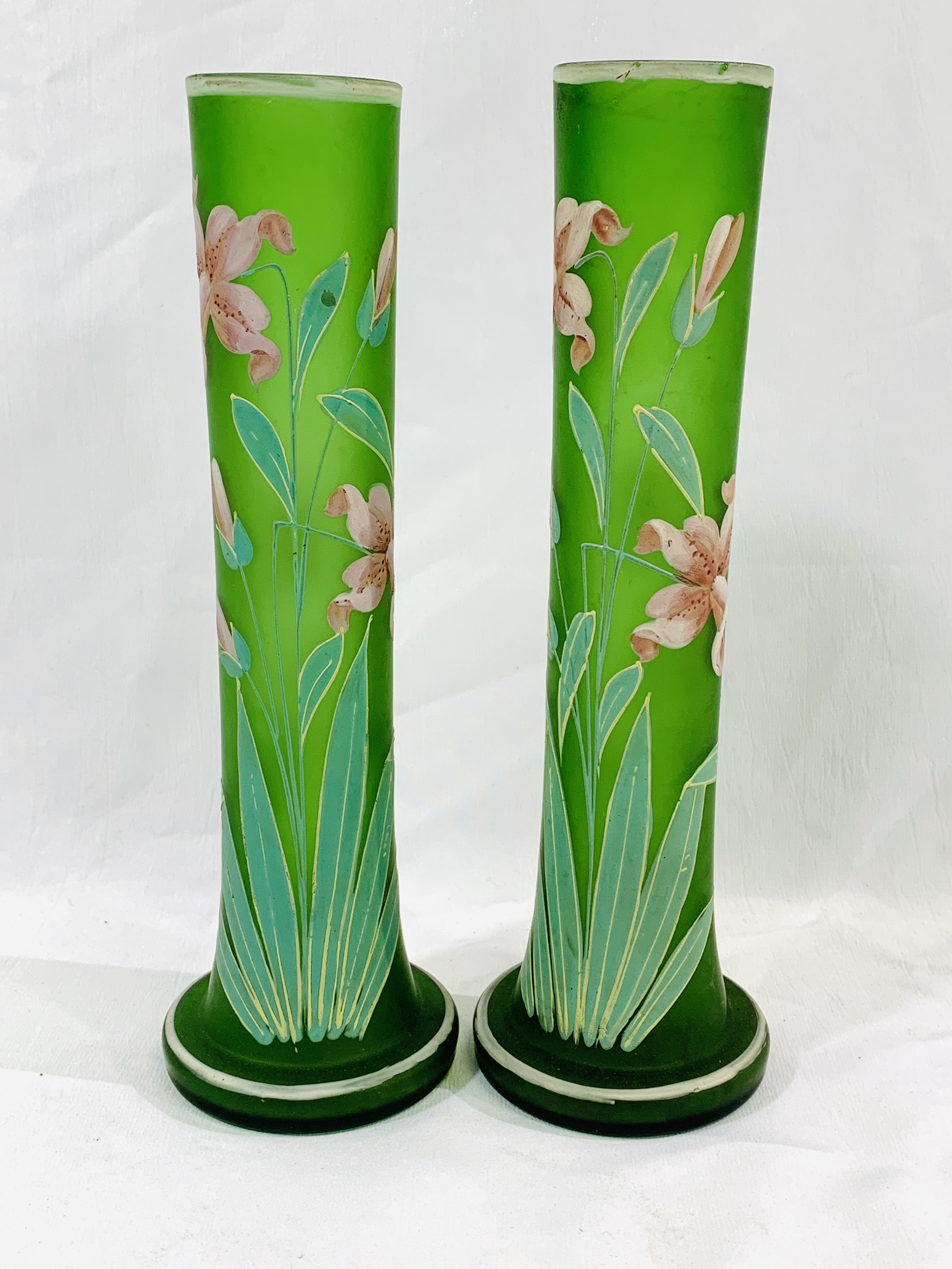 Two art nouveau glass vases - Image 2 of 5