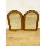 Two pine frame wall mirrors