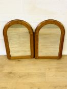 Two pine frame wall mirrors