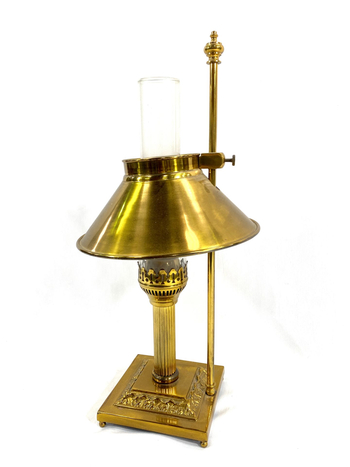 Brass table lamp in the style of a gas lamp