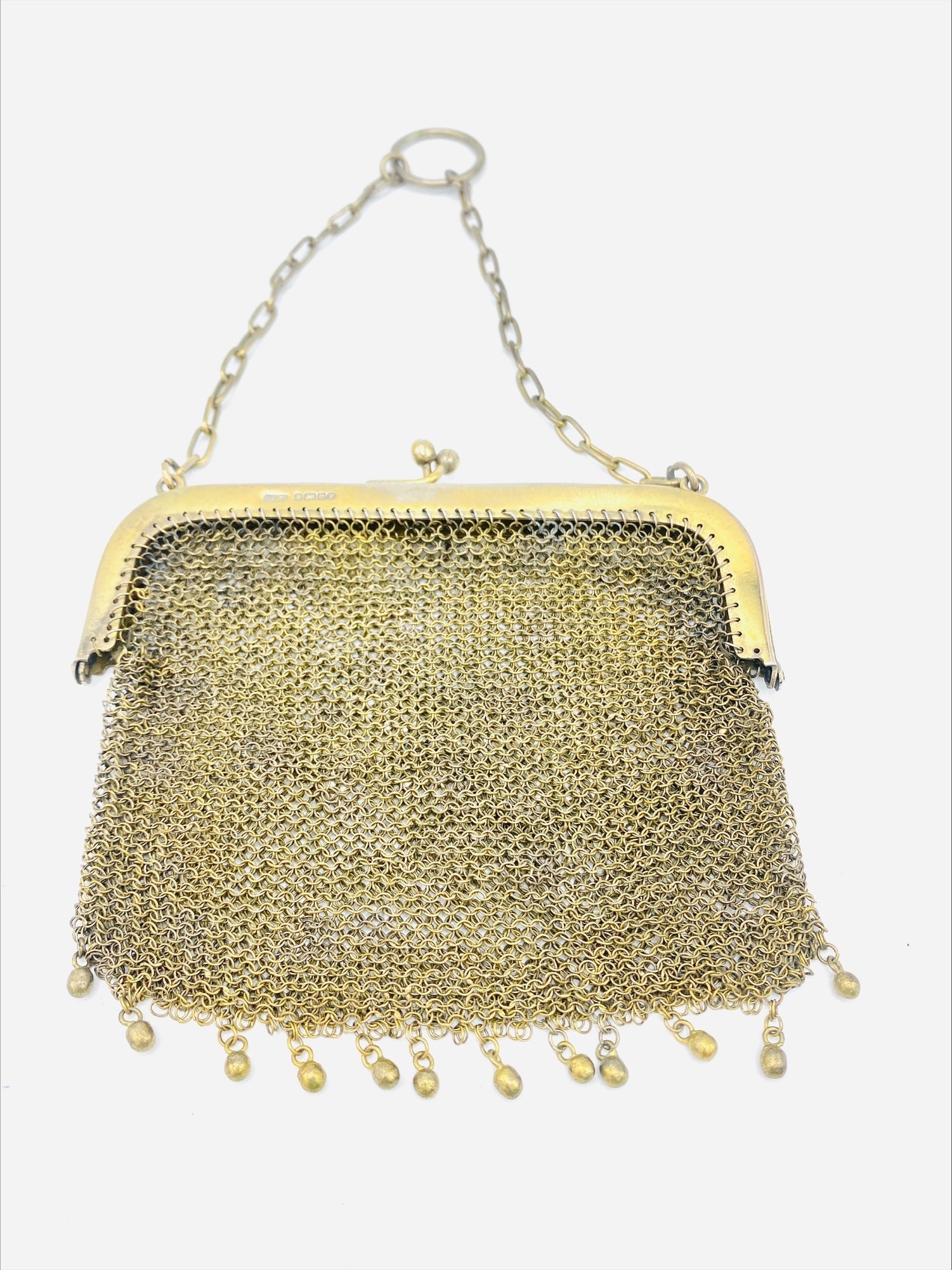 Silver gilt mesh evening bag hallmarked Birmingham 1904 - Image 2 of 8