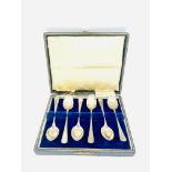 Six silver coffee spoons