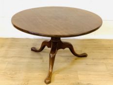 Mahogany tilt top coffee table