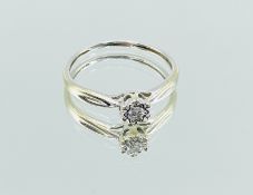 9ct white gold solitaire diamond ring