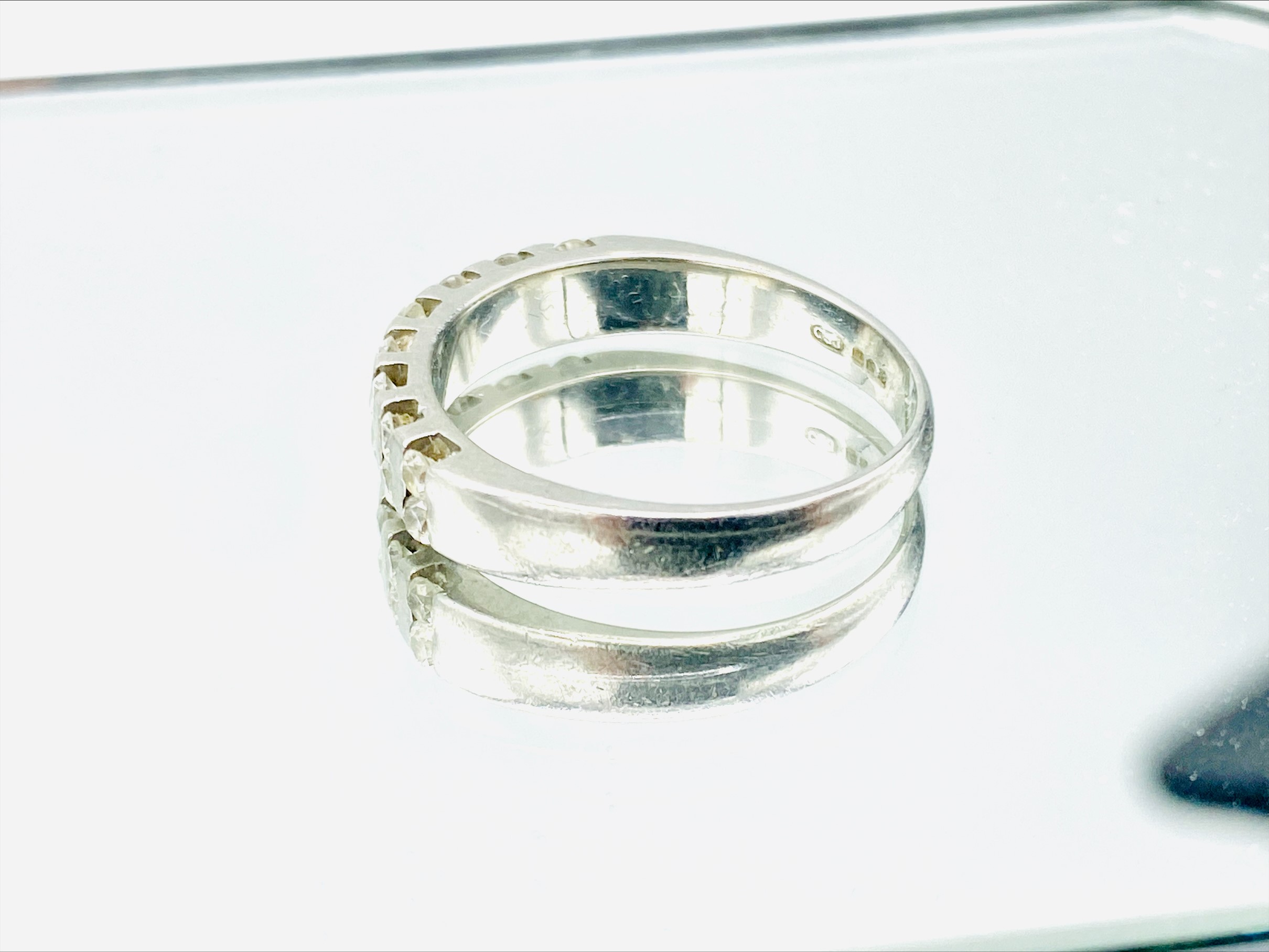 Diamond and platinum half eternity ring - Image 3 of 4