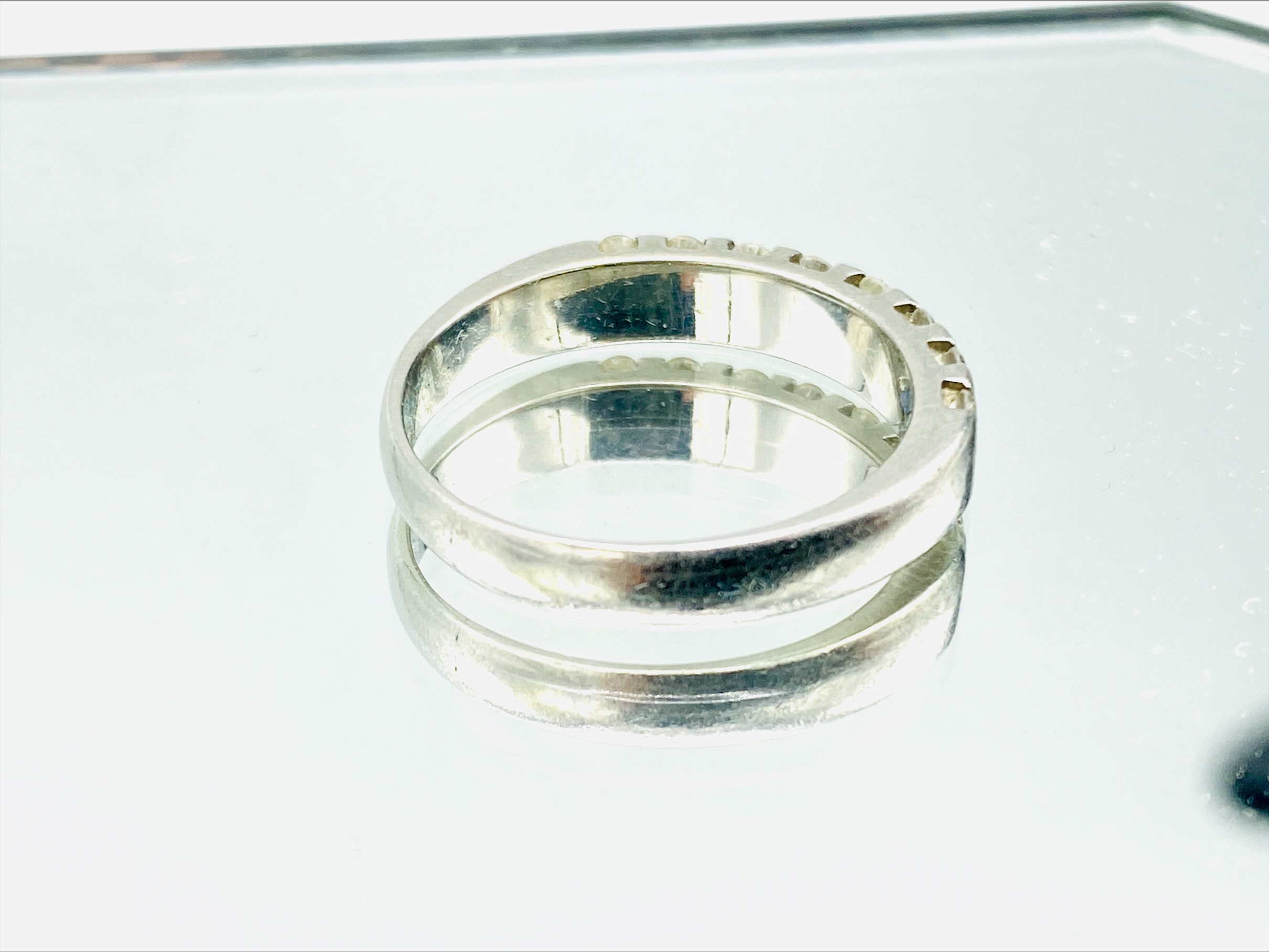 Diamond and platinum half eternity ring - Image 4 of 4