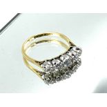 18ct gold and platinum five diamond ring