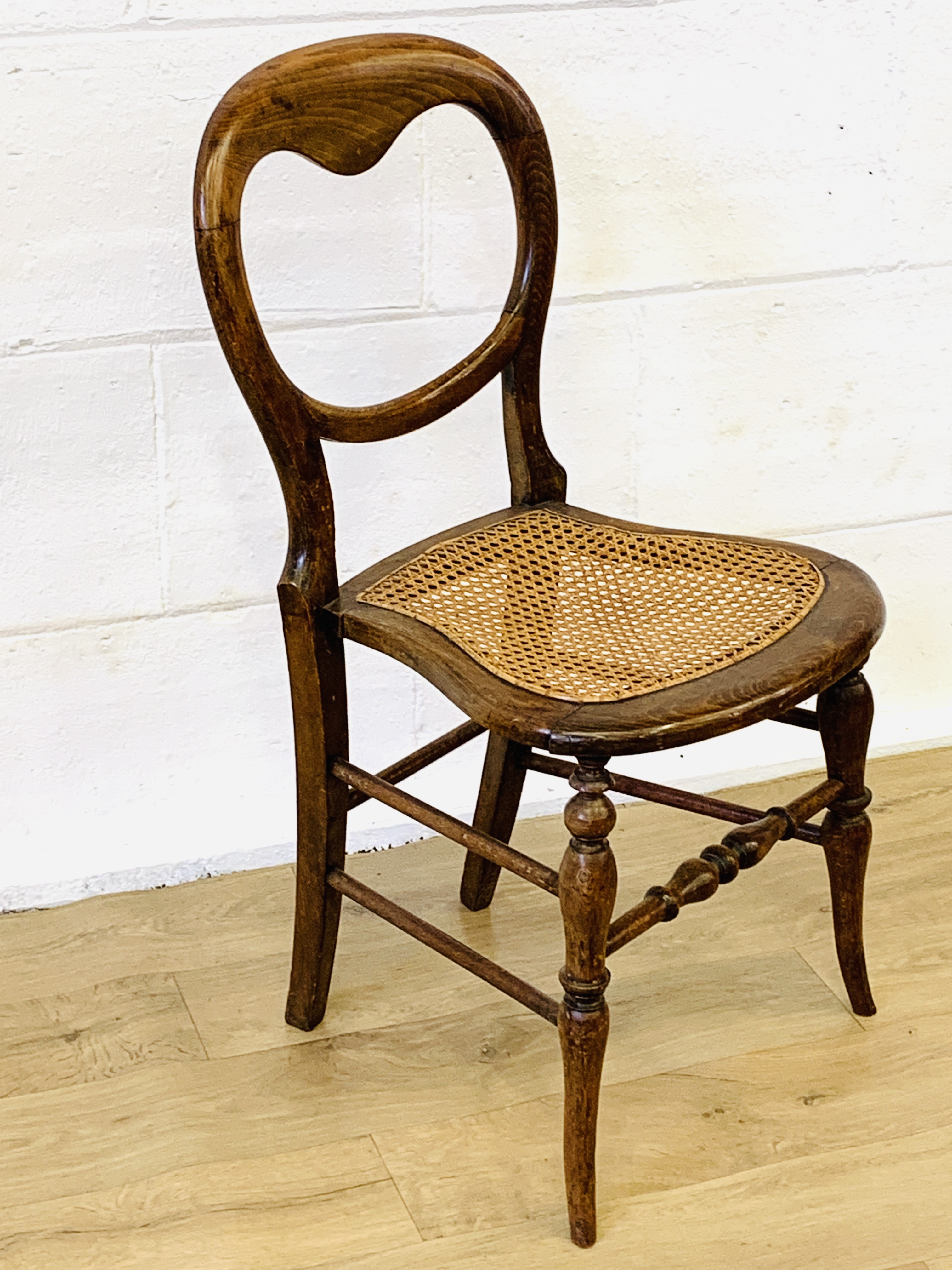 Mahogany balloon back dining chair with cane seat - Image 2 of 4