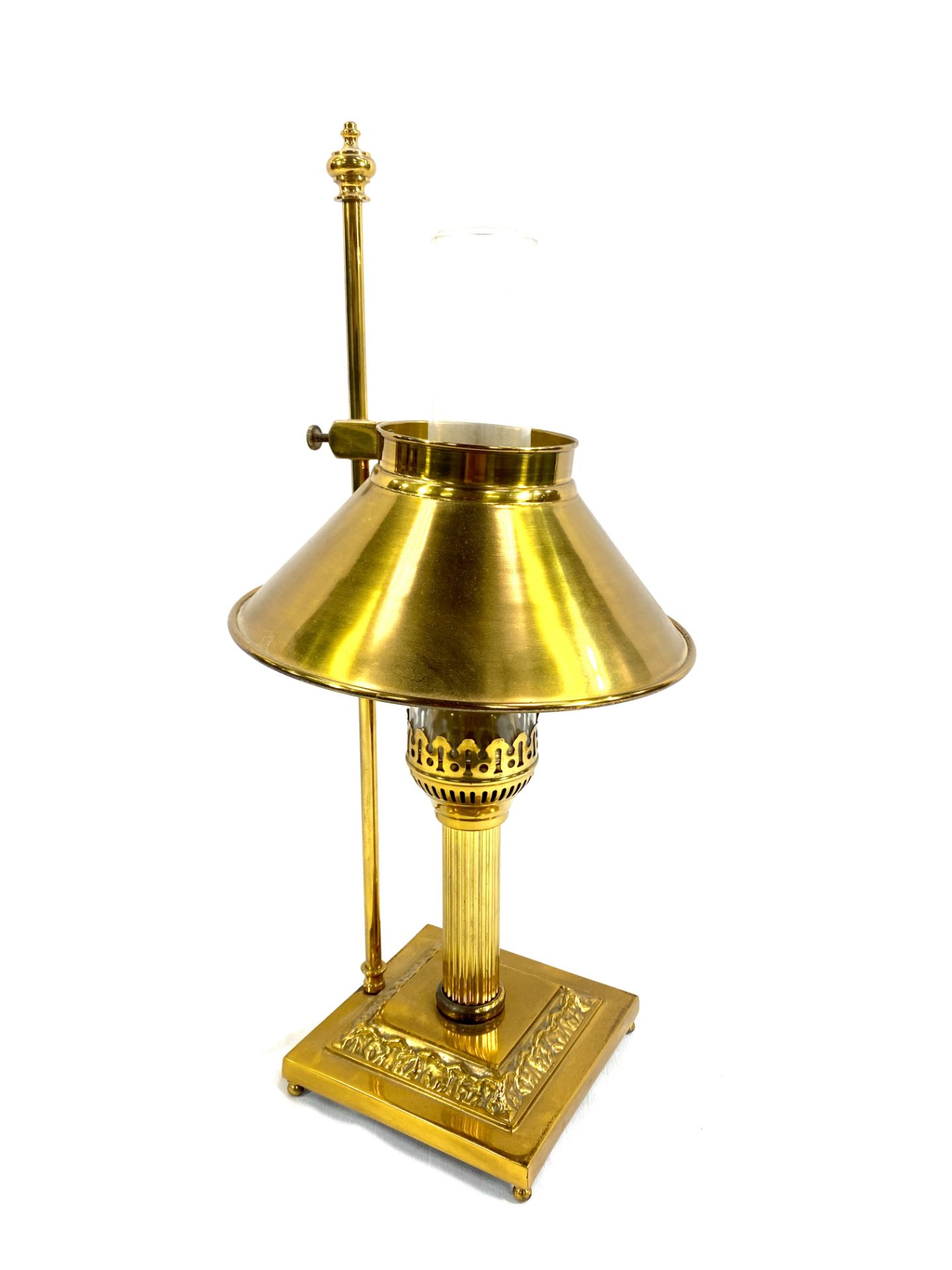 Brass table lamp in the style of a gas lamp - Image 3 of 3
