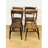 Set of four elm seat junior dining chairs