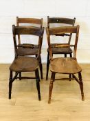 Set of four elm seat junior dining chairs