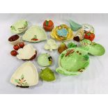 Carlton Ware leaf shaped tableware