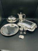 Collection of silver plated items