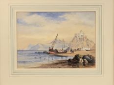 Two framed and glazed watercolours of boats