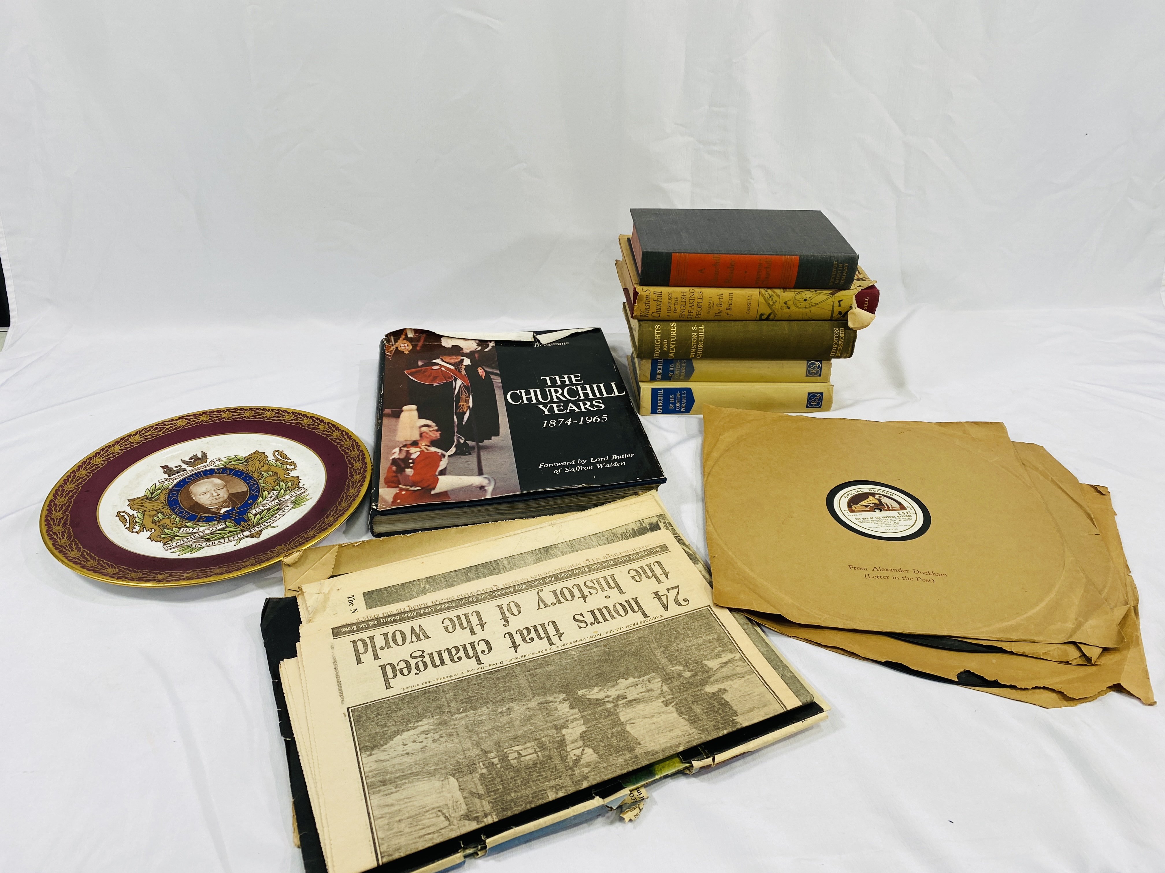 Winston Churchill: 'Thoughts and Adventures', 1st edition, 1932; with other memorabilia