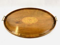 Two Edwardian wood trays