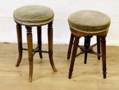 Two mahogany stools