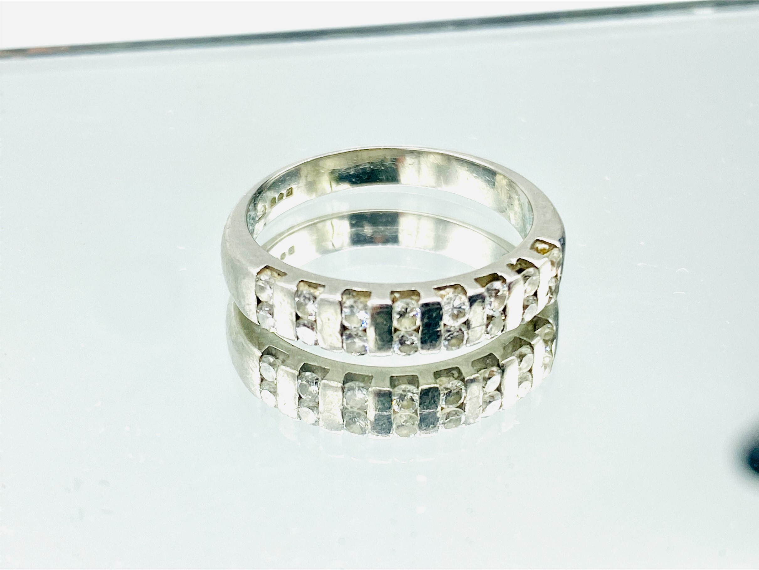 Diamond and platinum half eternity ring - Image 2 of 4